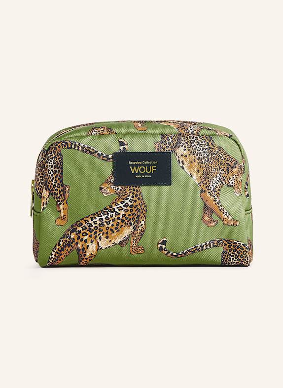 WOUF Kosmetiktasche OLIVE LEOPARD OLIV/ COGNAC