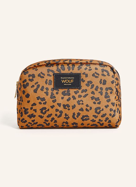 WOUF Kosmetiktasche AGAR SCHWARZ/ COGNAC