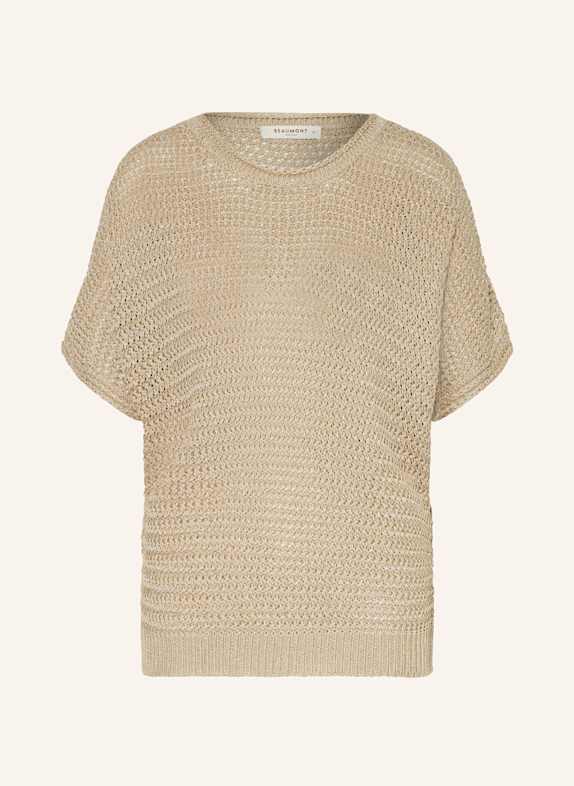 BEAUMONT Strickshirt HEARTY mit Glitzergarn CAMEL