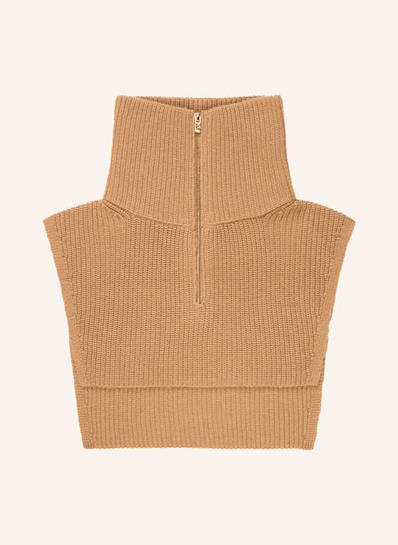 maje Cropped-Strickweste CAMEL