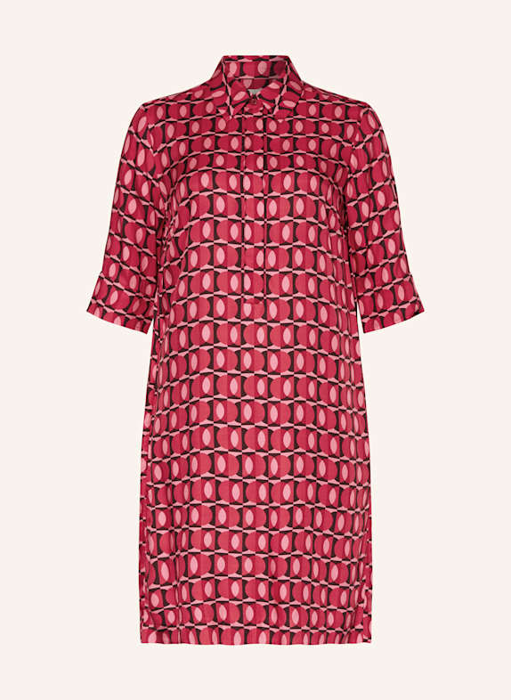 HOBBS Sukienka koszulowa MARCIELLA z rękawami 3/4 MOCNORÓŻOWY/ CZARNY/ RÓŻOWY