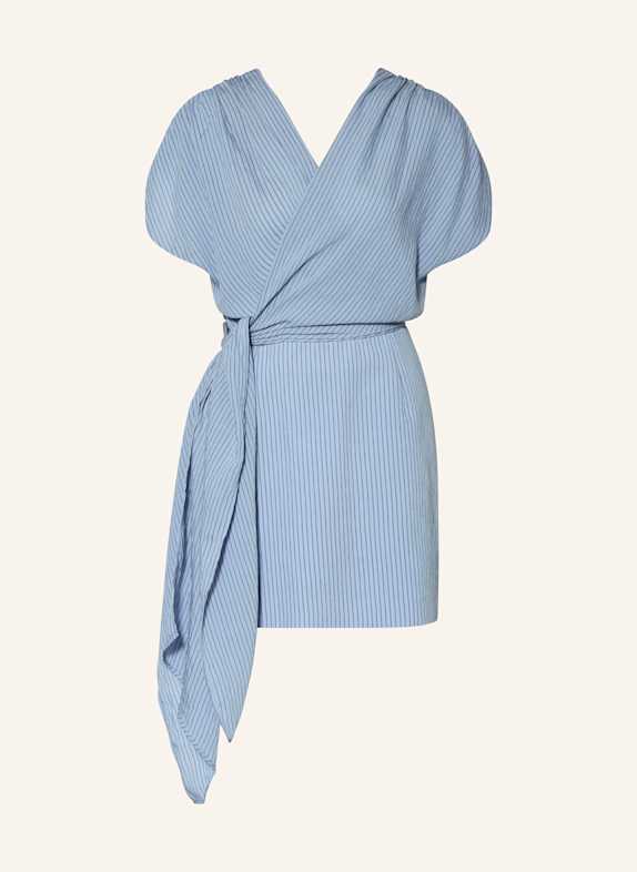 CLAUDIE PIERLOT Kleid in Wickeloptik HELLBLAU/ SCHWARZ