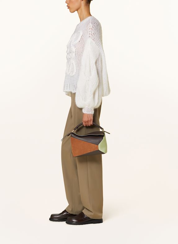 LOEWE Håndtasker PUZZLE EDGE SMALL MØRKEBRUN / ROSÉ / LYSEGRØN
