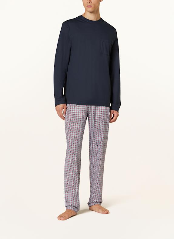 mey Pyjamas serie RED TILE MÖRKBLÅ