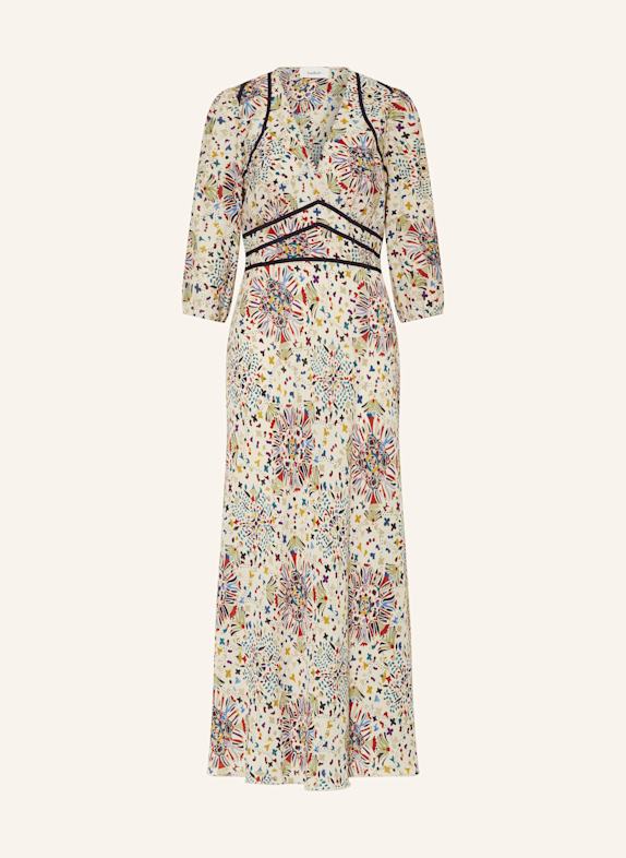 ba&sh Kleid FAZIA mit 3/4-Arm CREME/ LILA/ ROT