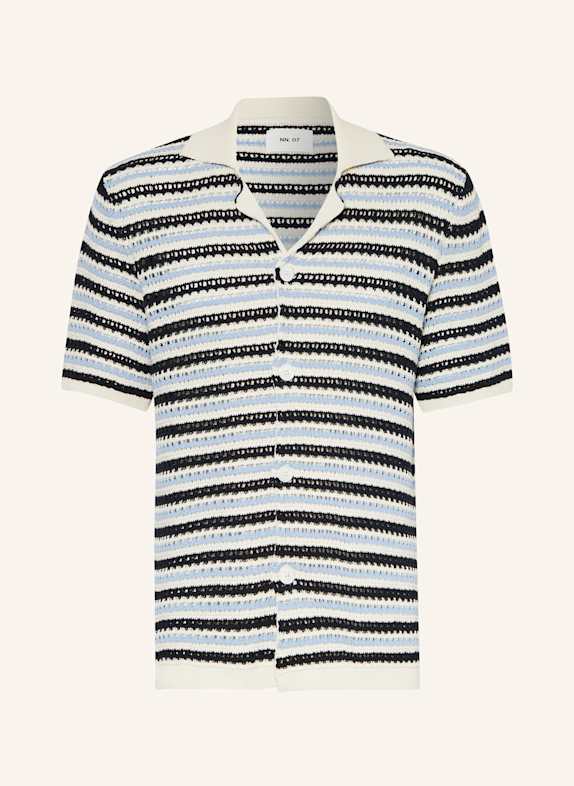 NN.07 Strickhemd HENRY Regular Fit WEISS/ DUNKELBLAU/ HELLBLAU
