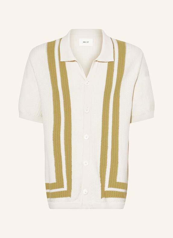 NN.07 Strickhemd ARES Comfort Fit ECRU/ OLIV