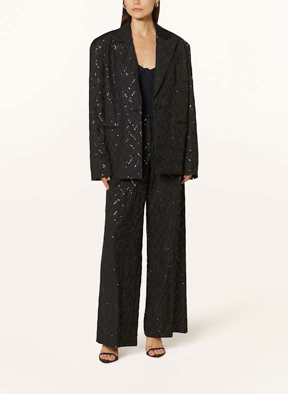 ROTATE Oversized blazer met pailletten ZWART