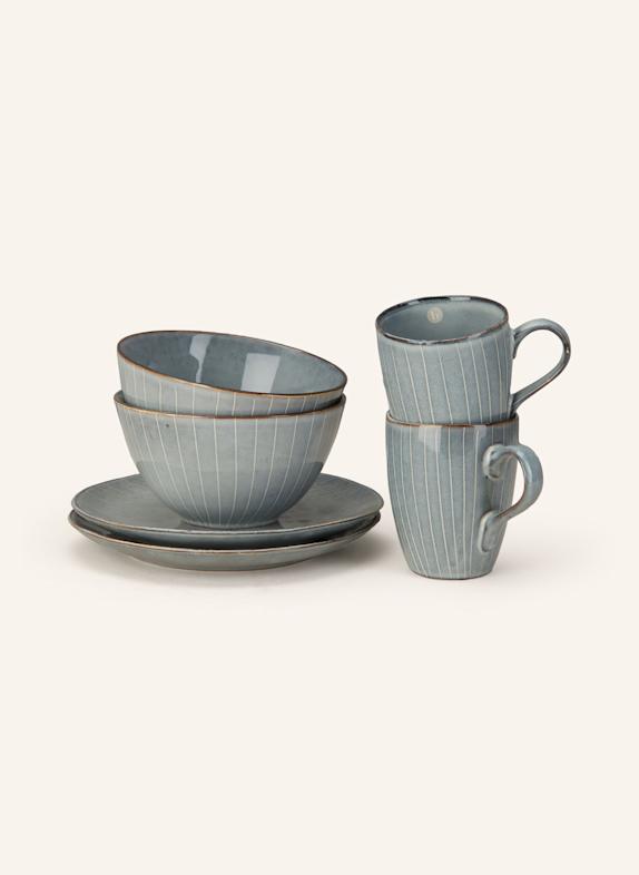BROSTE COPENHAGEN 6-teiliges Geschirrset NORDIC SEA BLAU/ WEISS