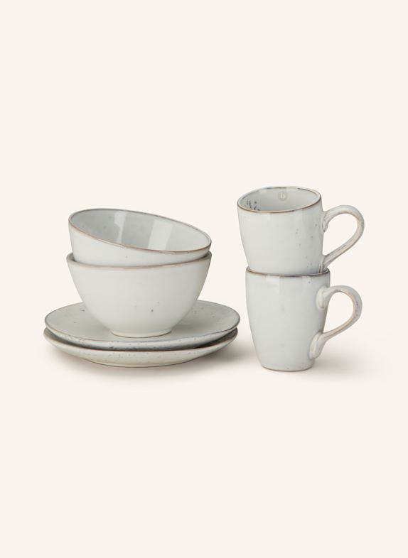BROSTE COPENHAGEN 6-teiliges Geschirrset NORDIC SAND CREME/ BRAUN/ HELLBLAU