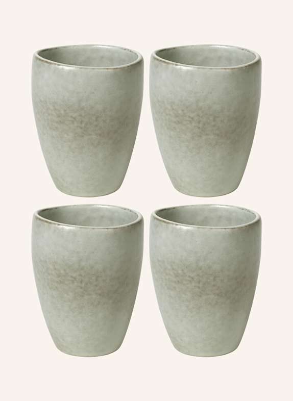 BROSTE COPENHAGEN 4er-Set Becher NORDIC MARSH GRÜN