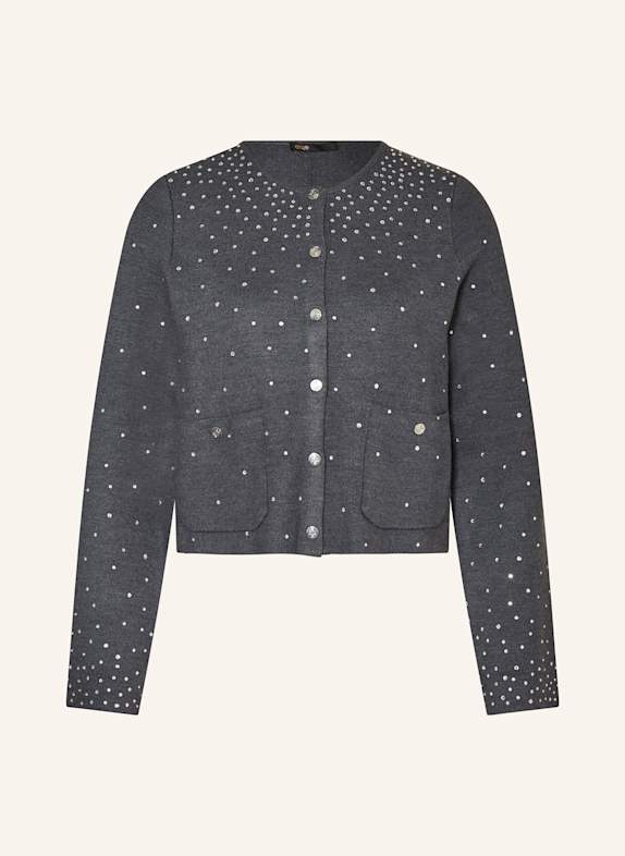 maje Strickjacke mit Schmucksteinen GRAU