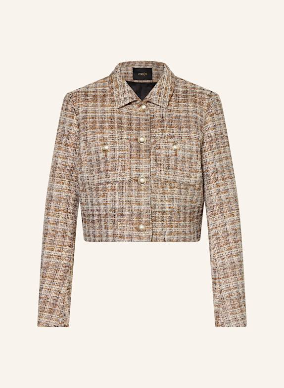 maje Cropped-Jacke aus Bouclé mit Glitzergarn BRAUN/ BEIGE/ GOLD