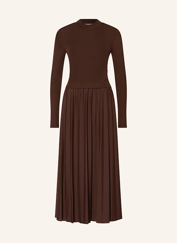 CLAUDIE PIERLOT Kleid im Materialmix DUNKELBRAUN