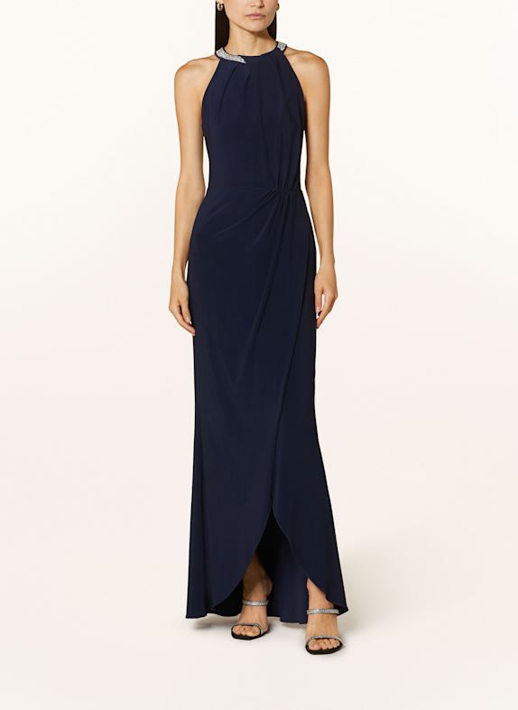 Joseph Ribkoff SIGNATURE Abendkleid in Wickeloptik mit Schmucksteinen DUNKELBLAU