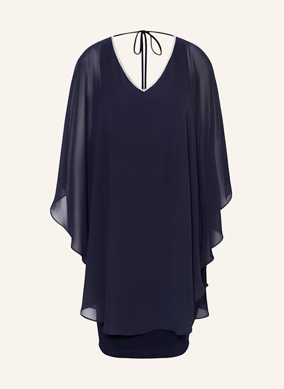Joseph Ribkoff SIGNATURE Cocktailkleid im Materialmix mit Schmucksteinen DUNKELBLAU