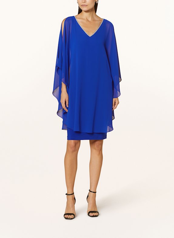 Joseph Ribkoff SIGNATURE Cocktailkleid im Materialmix mit Schmucksteinen BLAU
