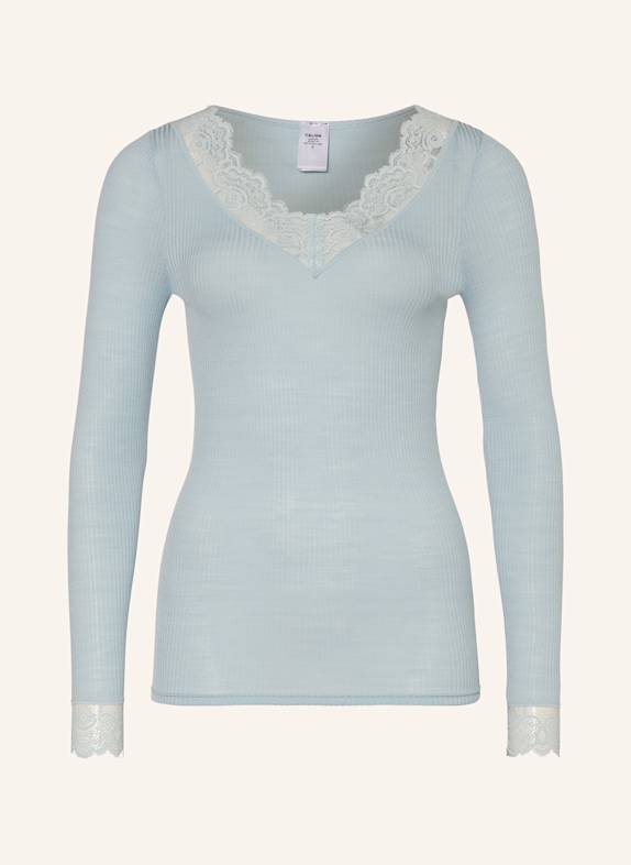 CALIDA SILKY WOOL JOY functional underwear shirt made from merino wool with silk LIGHT BLUE