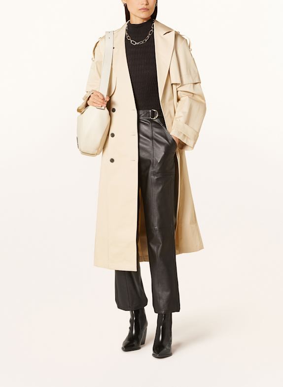 ALLSAINTS CLYDE trench coat with detachable sleeves ECRU