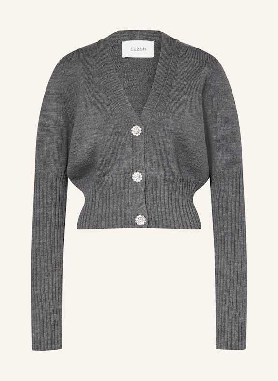 ba&sh Strickjacke TANDA mit Schmucksteinen GRAU