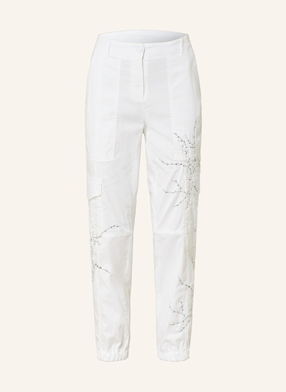 CAMBIO Cargohose KARO WEISS/ SCHWARZ