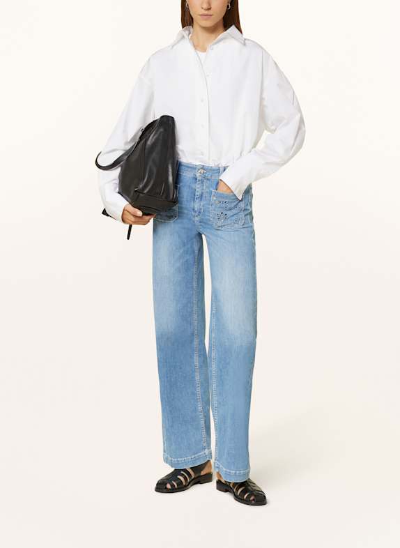 CAMBIO Wide Leg Jeans ADA met gaatjes 5311 lefthand bleached used