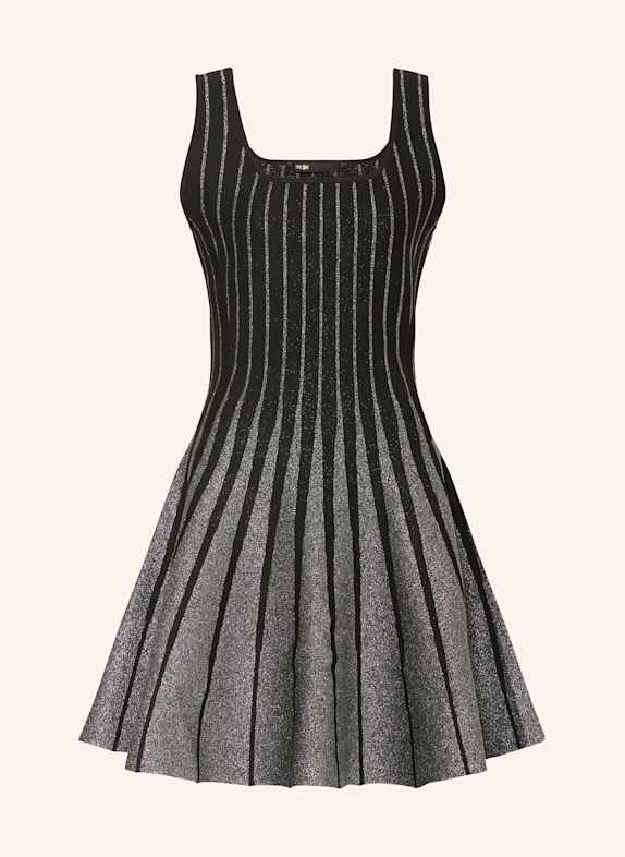 maje Strickleid mit Glitzergarn SCHWARZ/ SILBER