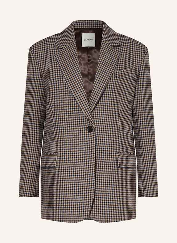 SANDRO Blazer DUNKELBLAU/ BRAUN/ CREME