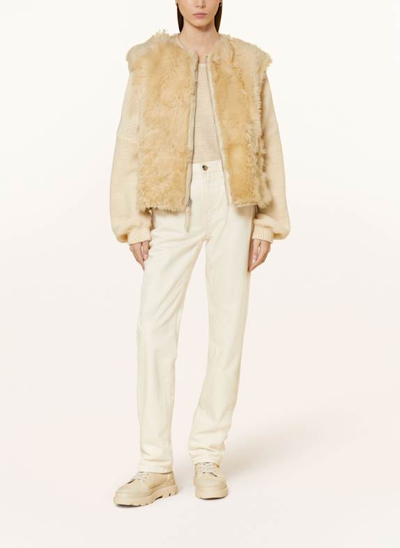 CLOSED Lederweste zum Wenden HELLBRAUN