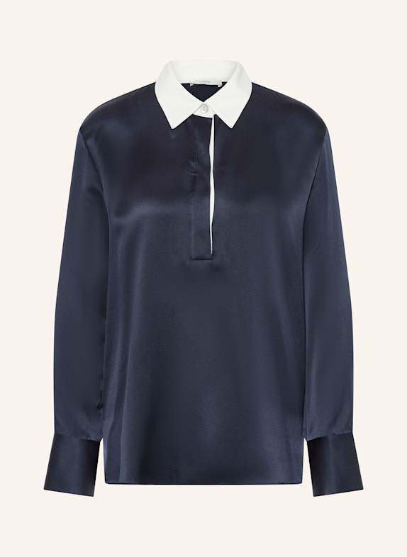 VINCE Blusenshirt aus Satin DUNKELBLAU/ WEISS