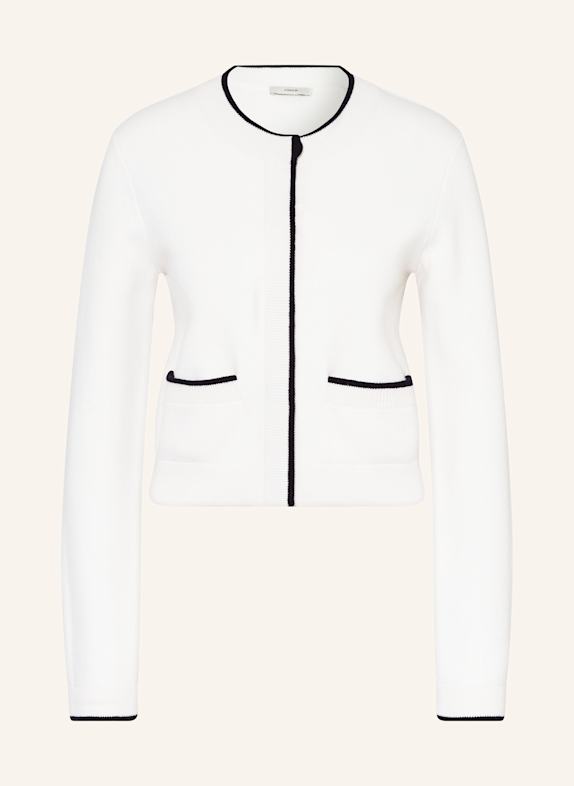 VINCE Strickjacke ECRU/ DUNKELBLAU