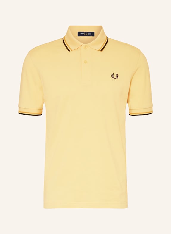 FRED PERRY Piqué-Poloshirt GELB/ SCHWARZ
