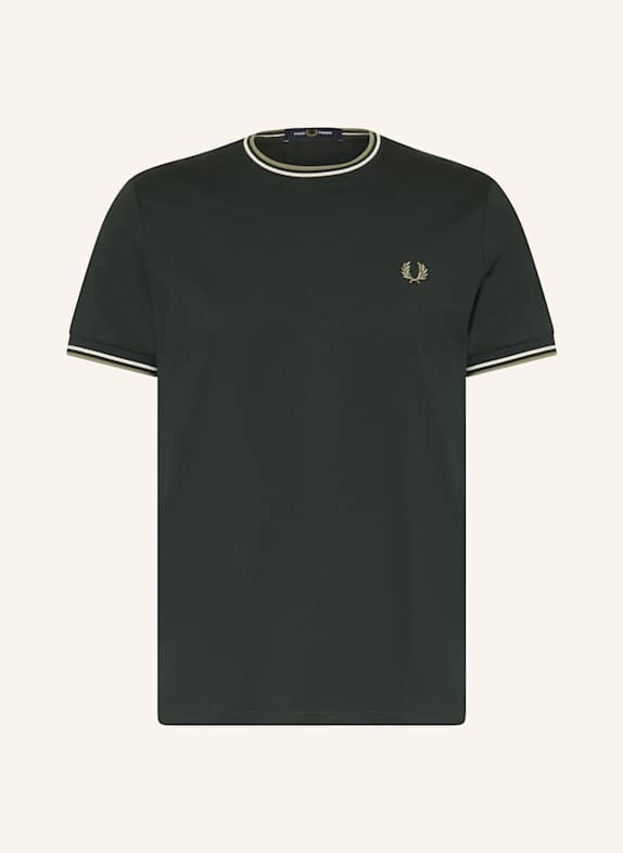 FRED PERRY T-Shirt DUNKELGRÜN/ ECRU/ OLIV