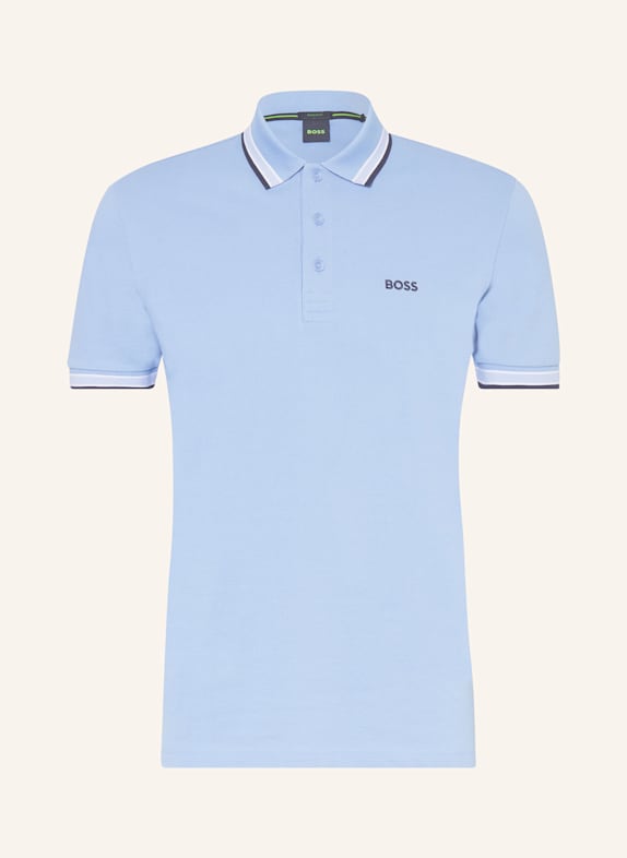 BOSS Piqué-Poloshirt PADDY CURVED Regular Fit HELLBLAU