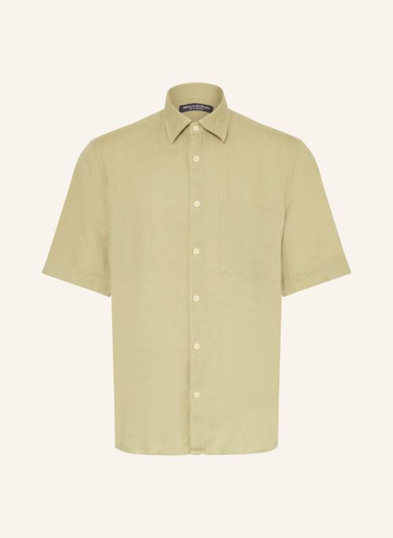 Marc O'Polo Kurzarm-Hemd Regular Fit aus Leinen OLIV