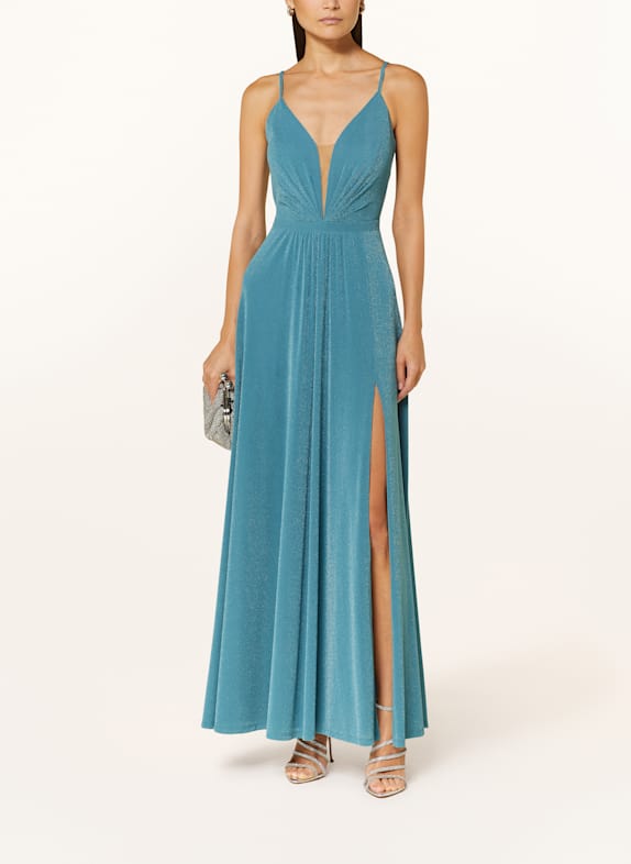 VM Vera Mont Abendkleid mit Glitzergarn BLAU