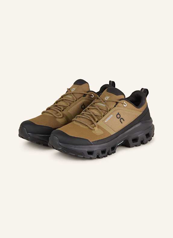 On Trekkingschuhe CLOUDROCK LOW WP KHAKI/ SCHWARZ