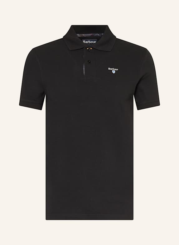 Barbour Piqué-Poloshirt SCHWARZ