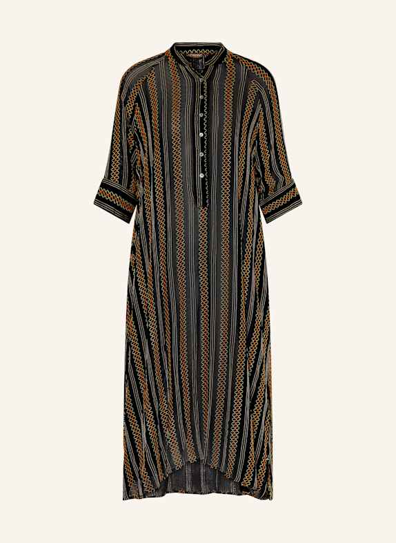 HEYANNO Sukienka MMHVIVID z rękawami 3/4 CZARNY/ POMARAŃCZOWY/ JASNOZIELONY