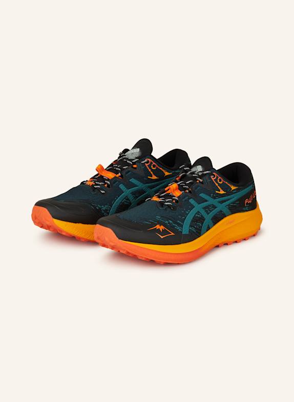 ASICS Trailrunning-Schuhe FUJI LITE 5 SCHWARZ/ PETROL/ ORANGE