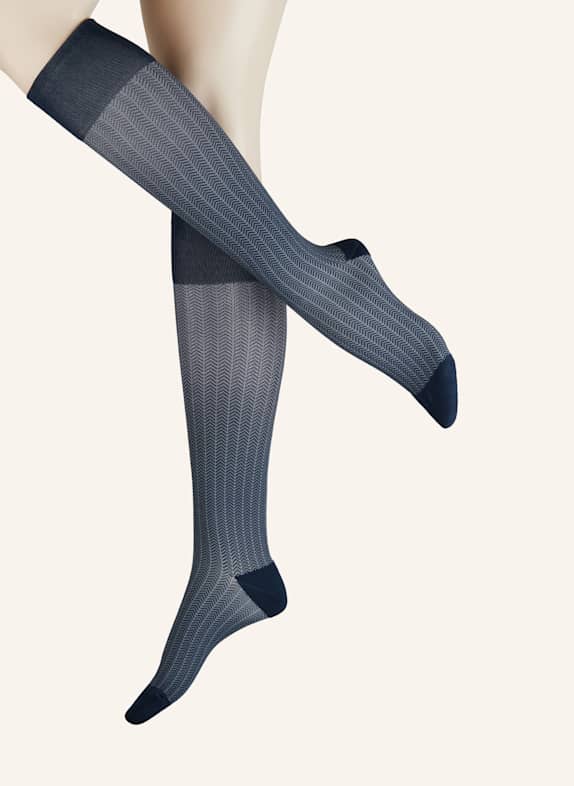 ITEM m6 Kniestrümpfe ALLDAY HERRINGBONE SOFT COMPRESSION 494 MARINE