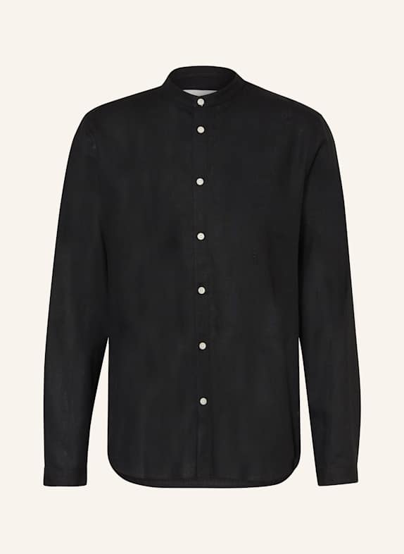 ARMEDANGELS Hemd VAALERONIMUS Comfort Fit mit Stehkragen und Leinen 105 BLACK