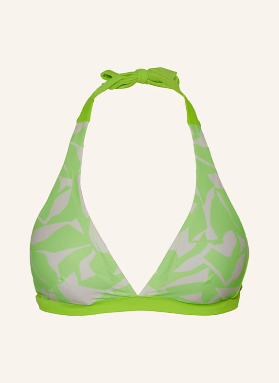 FIRE+ICE Góra od bikini wiązana na szyi JASMIN2 JASKRAWY ZIELONY/ BIAŁY