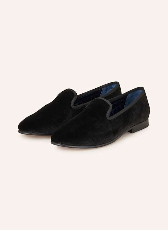 POLO RALPH LAUREN Samt-Slipper SCHWARZ