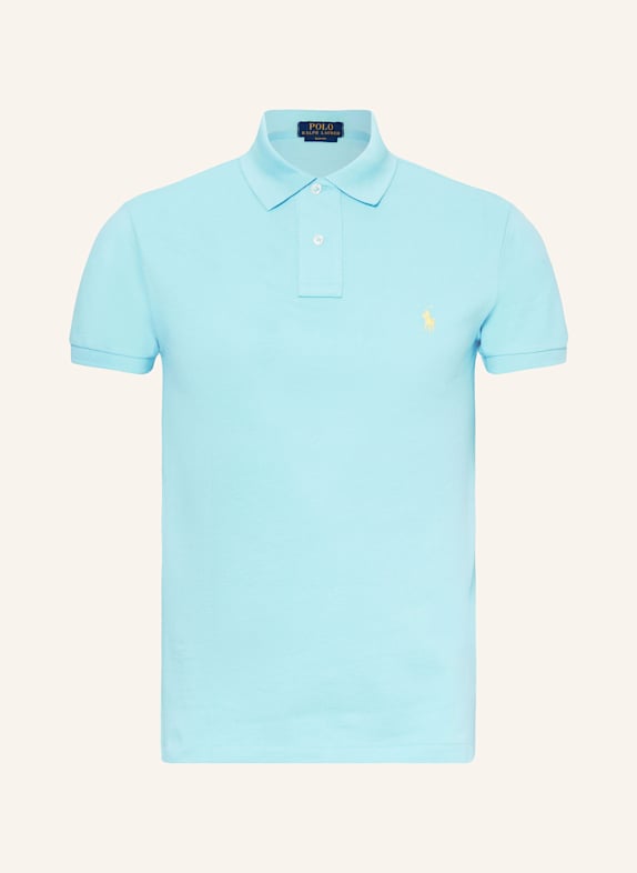 POLO RALPH LAUREN Koszulka polo z piki slim fit TURKUSOWY