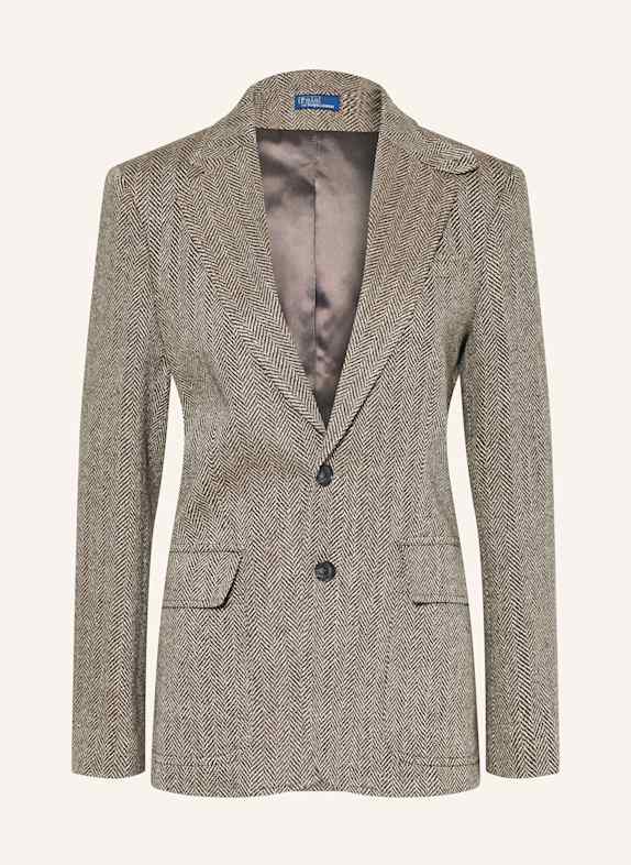 POLO RALPH LAUREN Blazer mit Leinen BRAUN/ DUNKELBRAUN