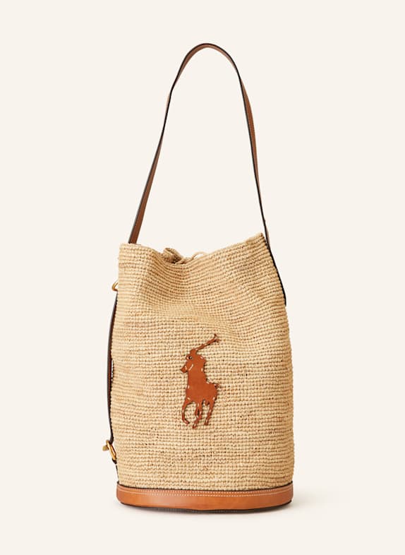POLO RALPH LAUREN Schultertasche HELLBRAUN/ BRAUN