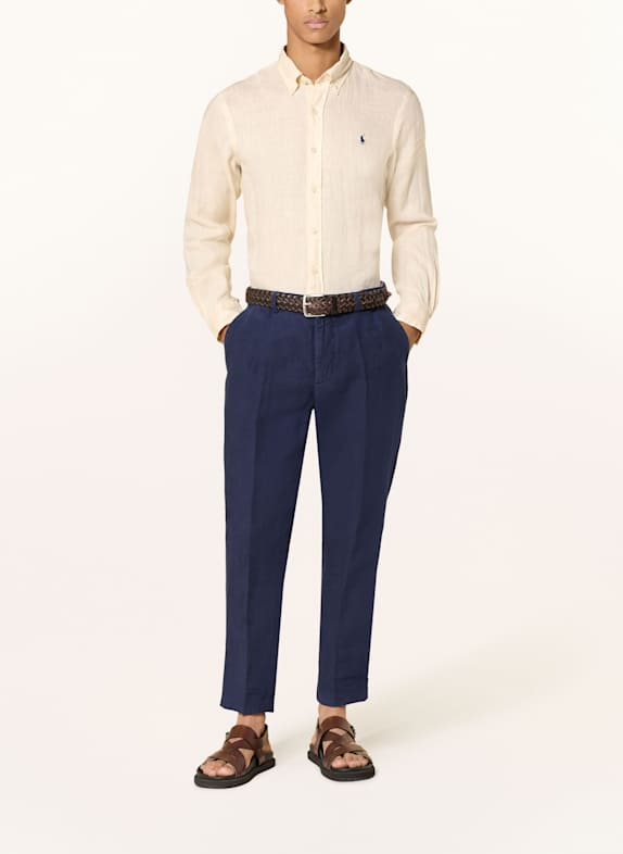 POLO RALPH LAUREN Linnen overhemd Custom Fit LICHTBRUIN
