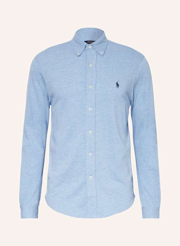 POLO RALPH LAUREN Piqué-Hemd Custom Fit HELLBLAU