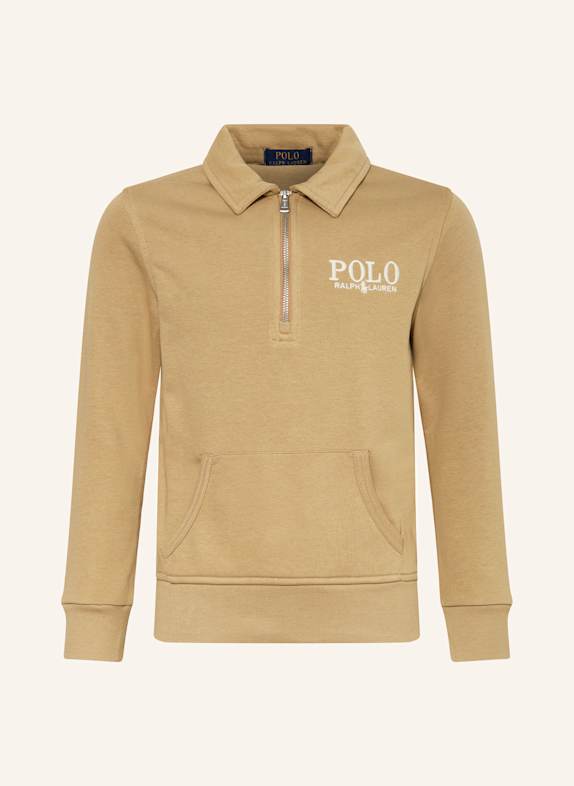 POLO RALPH LAUREN Bluza dresowa typu troyer BEŻOWY